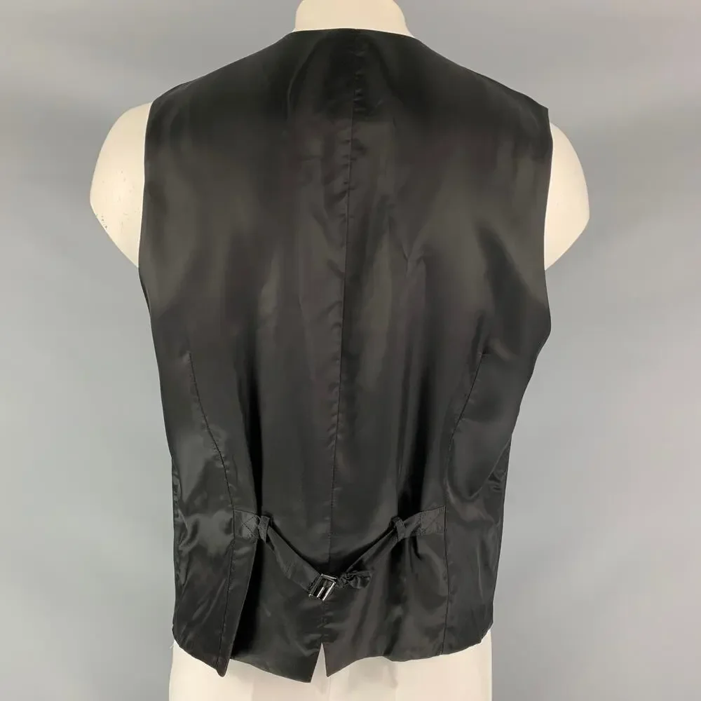 DOLCE & GABBANA Size 46 Solid Wool Buttoned Black Vest